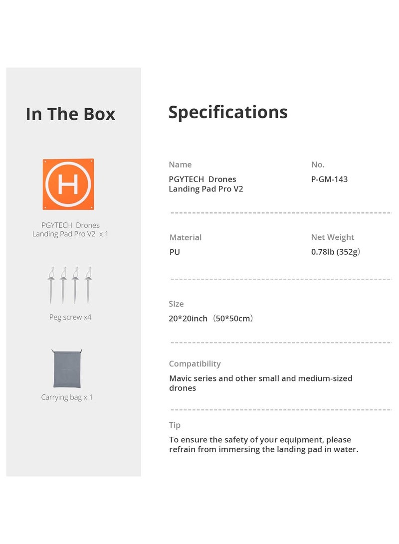 Pgytech Landing Pad Pro for Drones DJI Mini 3 Mavic Air 2 Air 2S DJI FPV Mavic Mini DJI Mini 2 Mavic 3