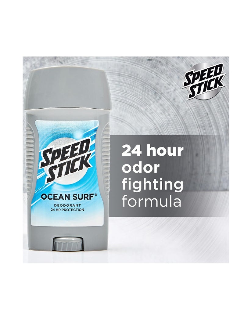 Speed Stick Men's Deodorant, Ocean Surf, 3 Ounce, 4 Pack, Packaging may Vary