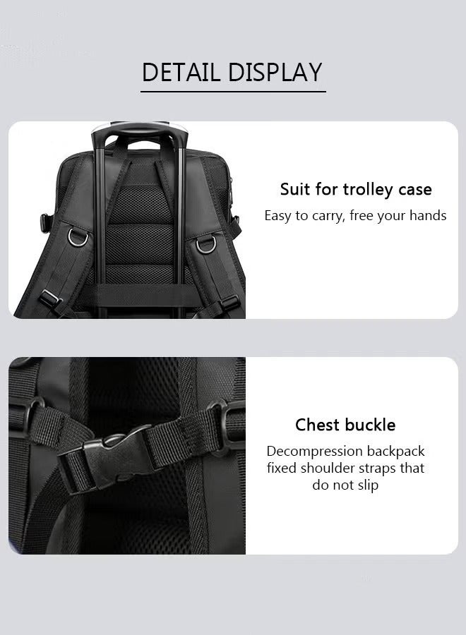 Carry-On Luggage Backpack Unisex Backpack with External Charging Interface, Wet and Dry Separation, Large Capacity Scientific Compartmentalized Backpack, Travel Backpack, Short-Distance Luggage Bag