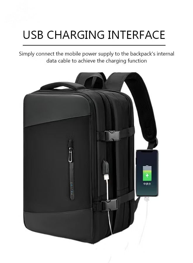 Carry-On Luggage Backpack Unisex Backpack with External Charging Interface, Wet and Dry Separation, Large Capacity Scientific Compartmentalized Backpack, Travel Backpack, Short-Distance Luggage Bag