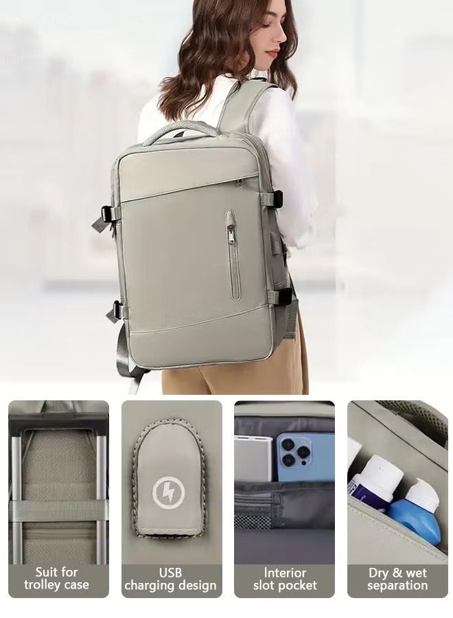 Carry-On Luggage Backpack Unisex Backpack with External Charging Interface, Wet and Dry Separation, Large Capacity Scientific Compartmentalized Backpack, Travel Backpack, Short-Distance Luggage Bag