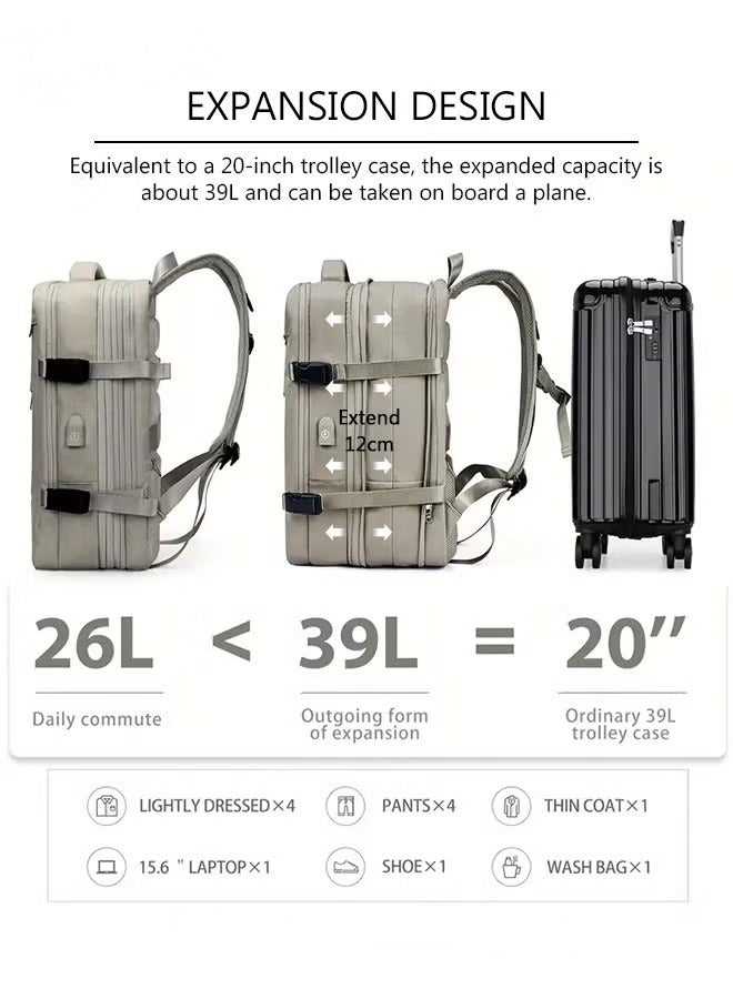 Carry-On Luggage Backpack Unisex Backpack with External Charging Interface, Wet and Dry Separation, Large Capacity Scientific Compartmentalized Backpack, Travel Backpack, Short-Distance Luggage Bag