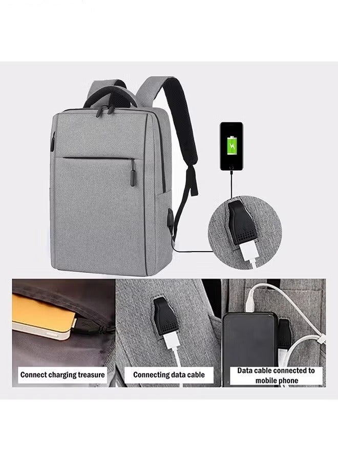 Waterproof Oxford Cloth Computer Backpack Usb Charging Port Large Capacity Multi Pocket Backpack Lightweight Travel Computer Bag