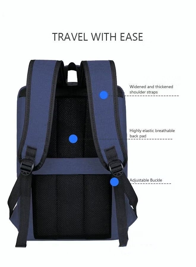 Multifunction Breathable Backpack with USB Port Casual Minimalist Waterproof Nylon Light School Bag for Men 15.6