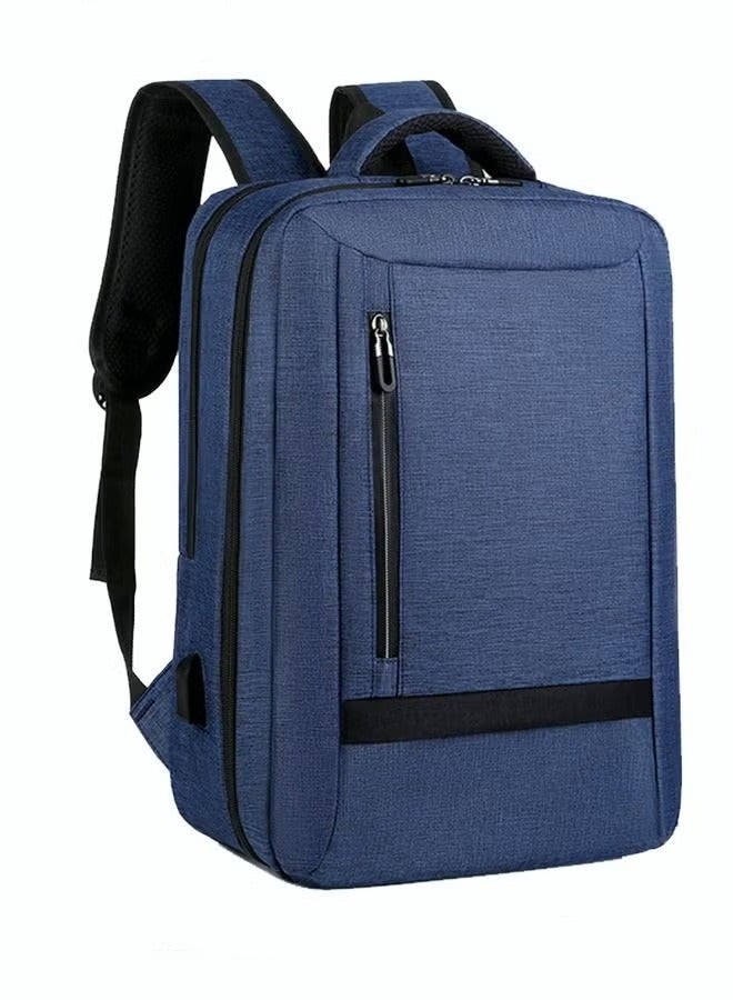 Multifunction Breathable Backpack with USB Port Casual Minimalist Waterproof Nylon Light School Bag for Men 15.6