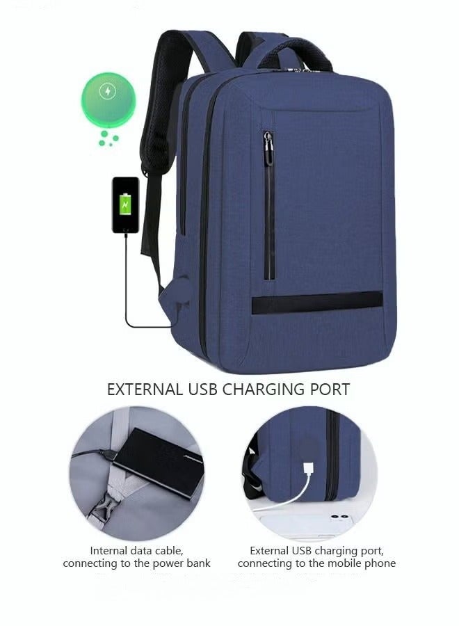 Multifunction Breathable Backpack with USB Port Casual Minimalist Waterproof Nylon Light School Bag for Men 15.6