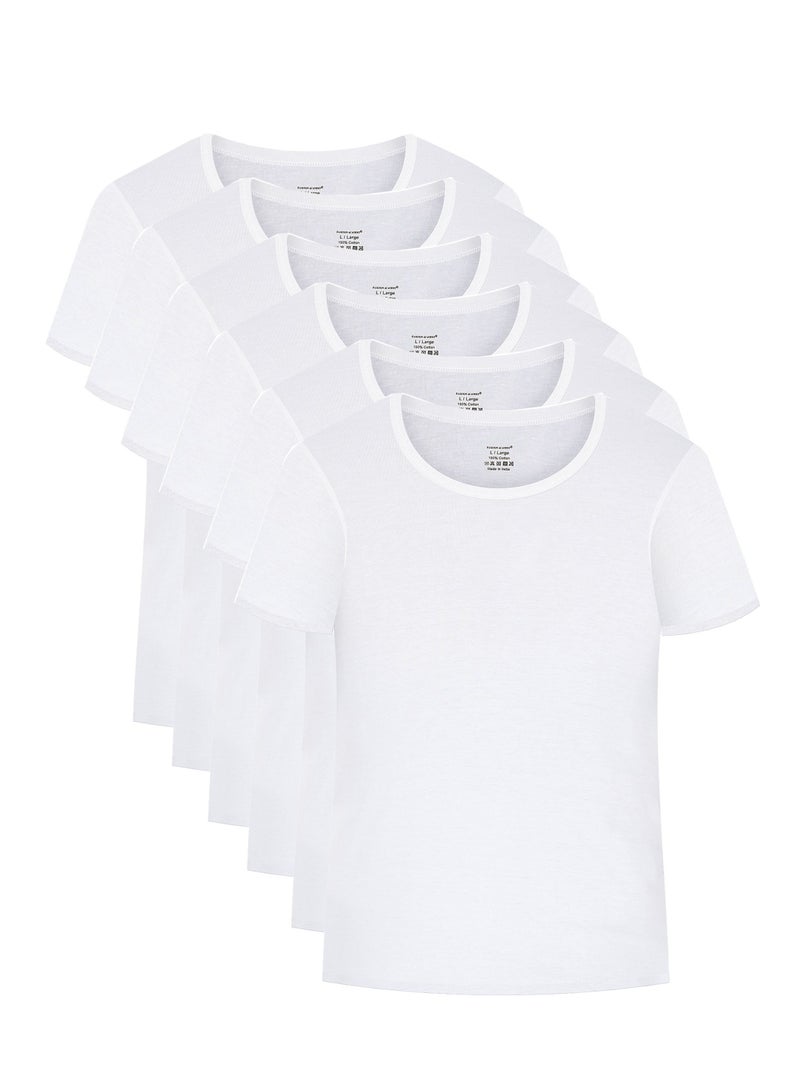 Fashion Academy Mens Inner T-Shirt White pack of 6