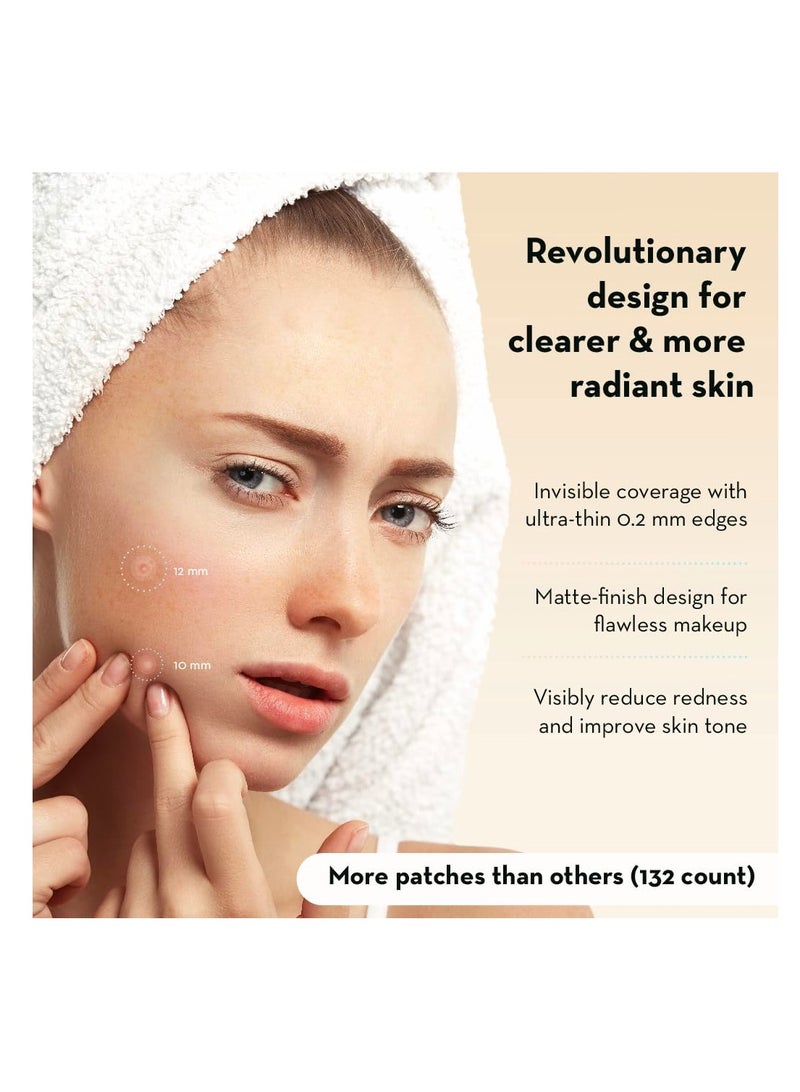 LE GUSHE Pimple Patches for Face (132 dots) - Hydrocolloid Acne Patch for Zits and Blemishes - Invisible Blemish Patches for Face - Spot Cover Stickers