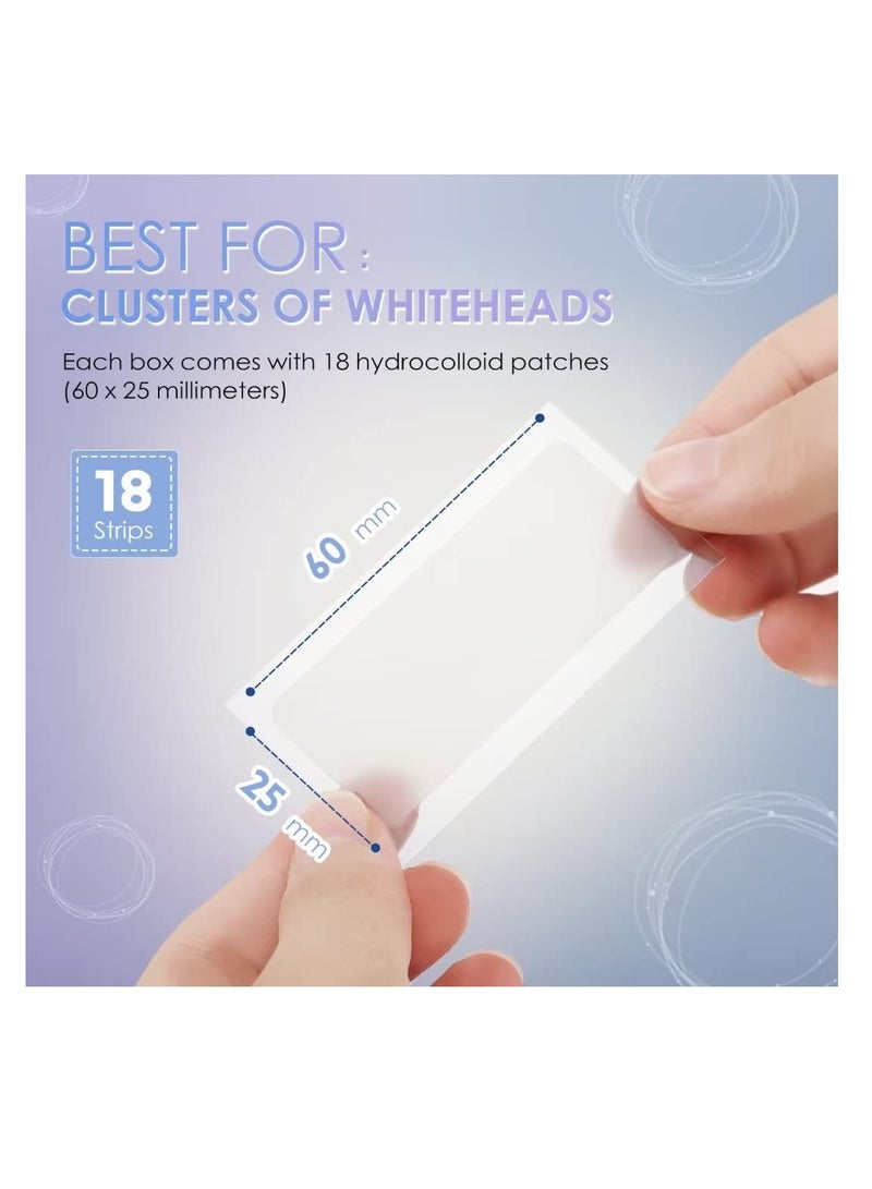Large Blemish Patches XL -18 Strips - Hydrocolloid Patch for Covering Zits - Spot Stickers - Vegan and Cruelty for Face and Skin