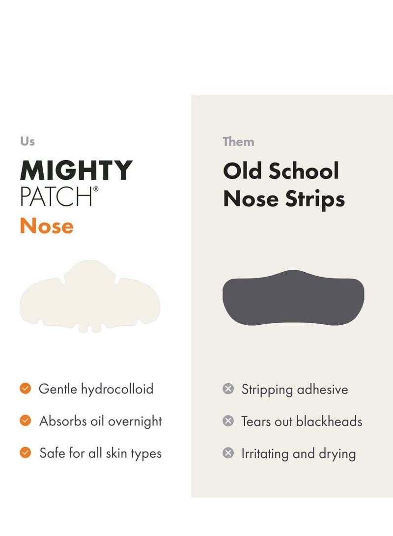 Mighty Patch™ Nose Patch from Hero Cosmetics - XL Hydrocolloid Pimples, Zits and Oil - Dermatologist-Approved Overnight Pore Strips to Absorb Acne Nose Gunk (10 Count)