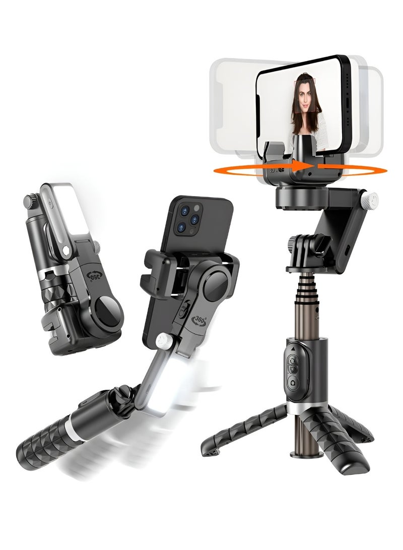 Gimbal Stabilizer Remote Control Intelligent Gimbal Stabilizer for Smartphone 2-Axis Phone Gimbal Auto Face Tracking 360° Phone Gimbal Stabilizer for Vlogging YouTube TikTok