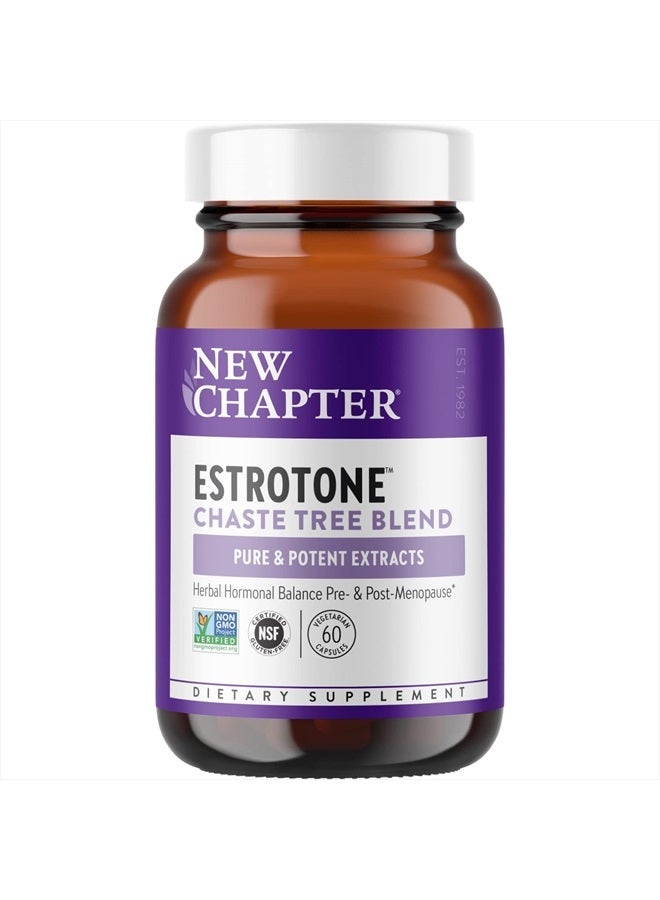 Peri-Menopause Supplement - Estrotone Herbal Hormone-Balance Blend with Black Cohosh to Reduce Hot Flashes & Night Sweats - 60 ct Vegetarian Capsule