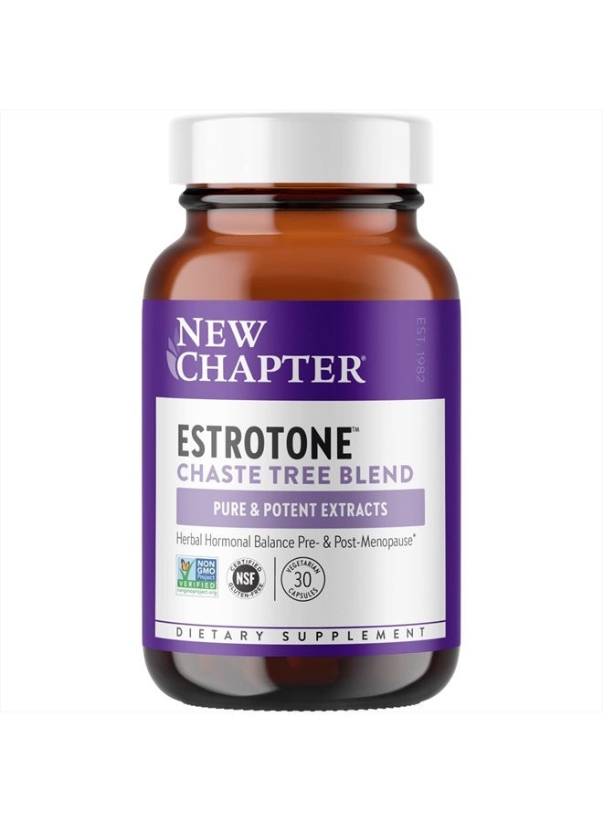 Peri-Menopause Supplement - Estrotone Herbal Hormone-Balance Blend with Black Cohosh to Reduce Hot Flashes & Night Sweats - 30 ct Vegetarian Capsule