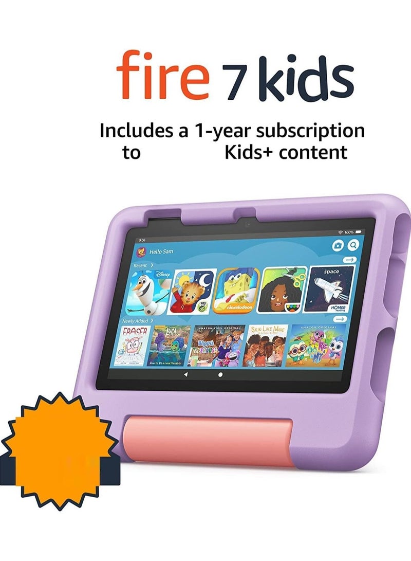 تابلت للأطفال فاير 7، شاشة 7 بوصة، للأعمار من 3 إلى 7 سنوات، مع محتوى خالي من الإعلانات الأطفال، أدوات الرقابة الأبوية، 16 جيجابايت، (إصدار 2022)، أزرق.