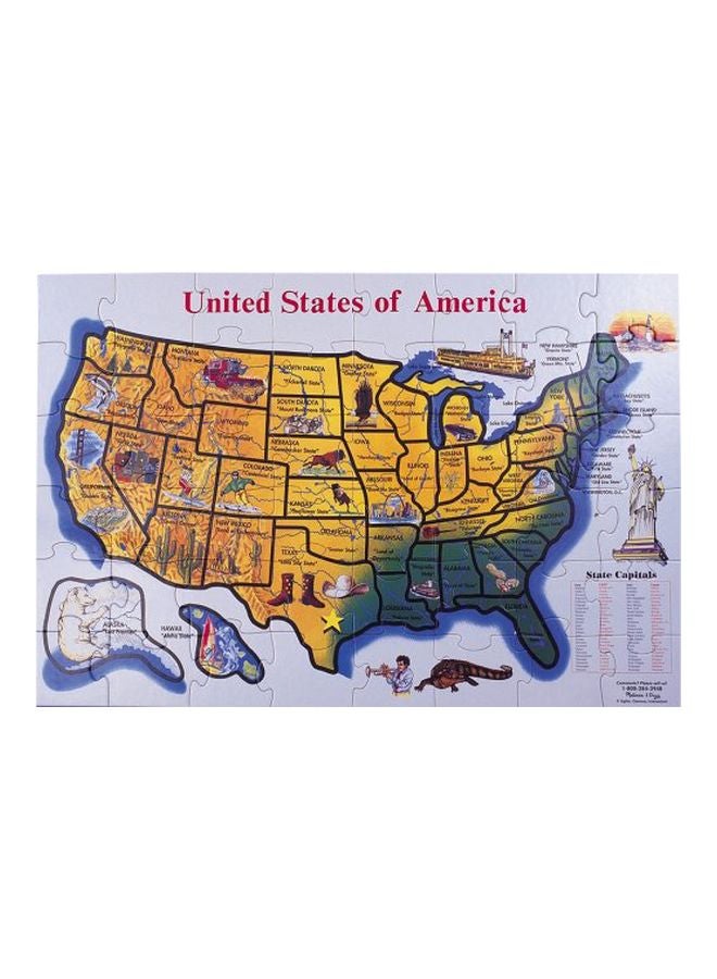48-Piece United States Map Cardboard Floor Puzzle 30x23.9x7.6cm