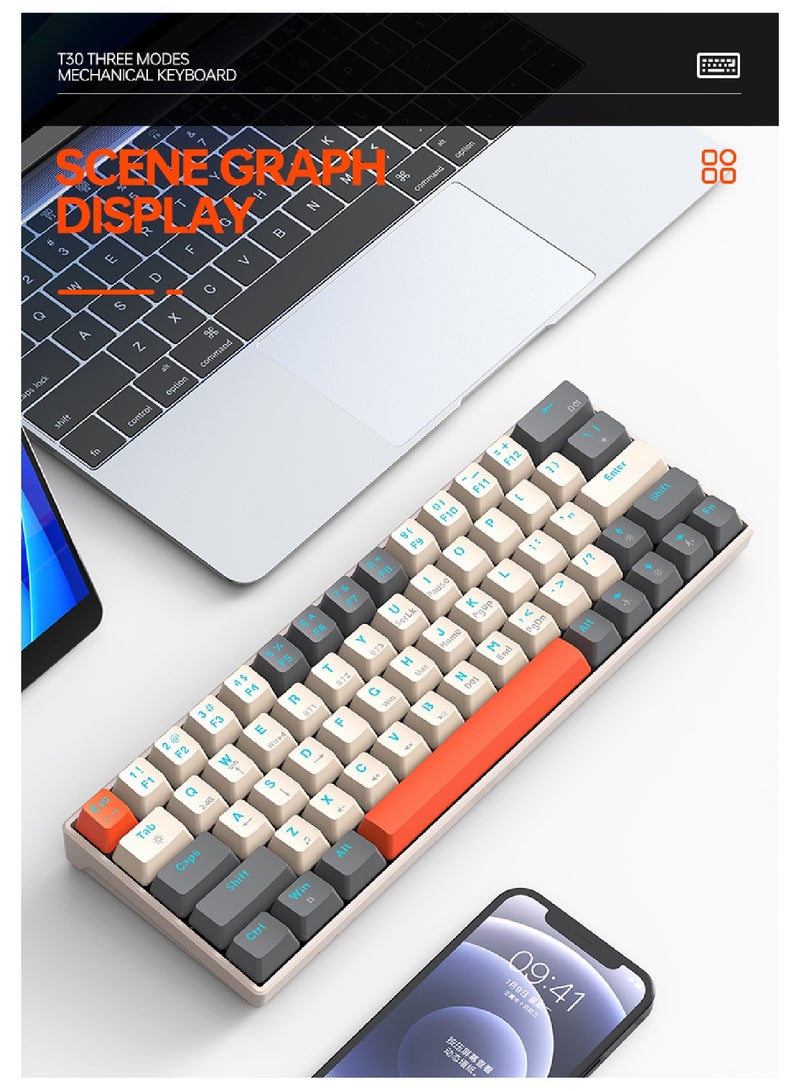 60% Wired Mechanical Gaming Keyboard RGB Backlit Ultra-Compact Mini Keyboard Waterproof Mini Compact 63 Keys Keyboard for PC Mac Gamer Typist Travel Easy to Carry on Business Trip