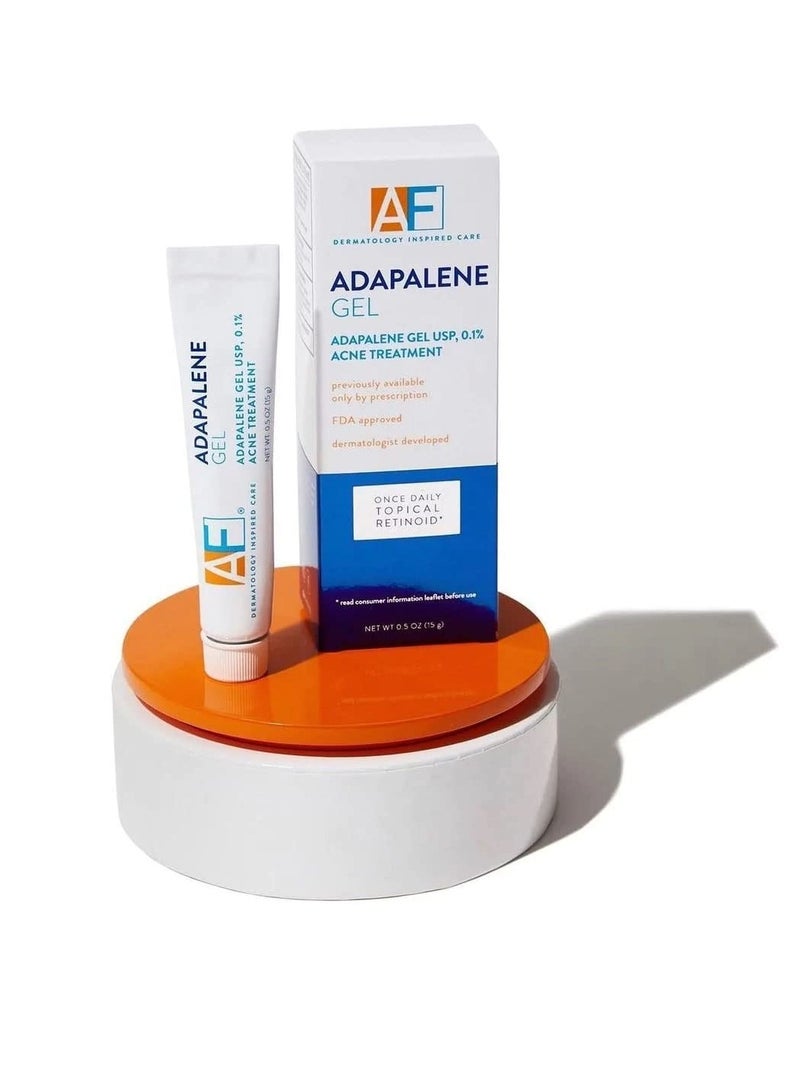 Acne Free Adapalene Gel 0.1%, Once-Daily Topical Retinoid Acne Treatment, 30 Day Supply, 0.5 Ounce