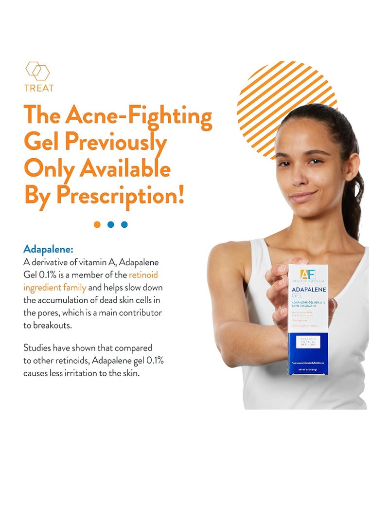 Acne Free Adapalene Gel 0.1%, Once-Daily Topical Retinoid Acne Treatment, 30 Day Supply, 0.5 Ounce