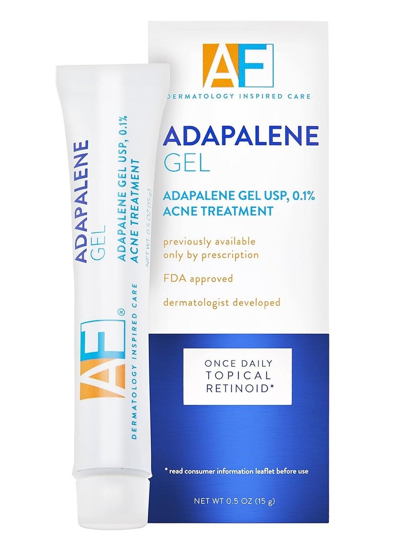 Acne Free Adapalene Gel 0.1%, Once-Daily Topical Retinoid Acne Treatment, 30 Day Supply, 0.5 Ounce
