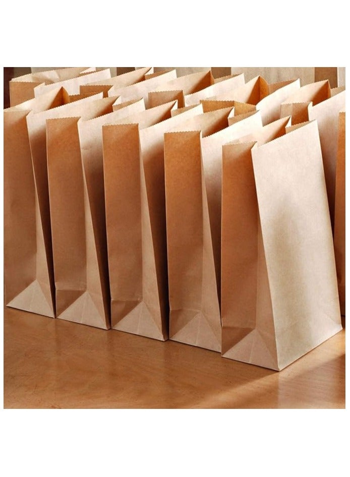 50 Pcs Brown Paper Lunch Bag Sandwich Kraft Paper Bags Strong & Durable:18x11x32cm, Paper Food Bags, Paper Lunch Bags, Kraft Paper, Sweet Bags Without Handles for Wedding Birthday Party