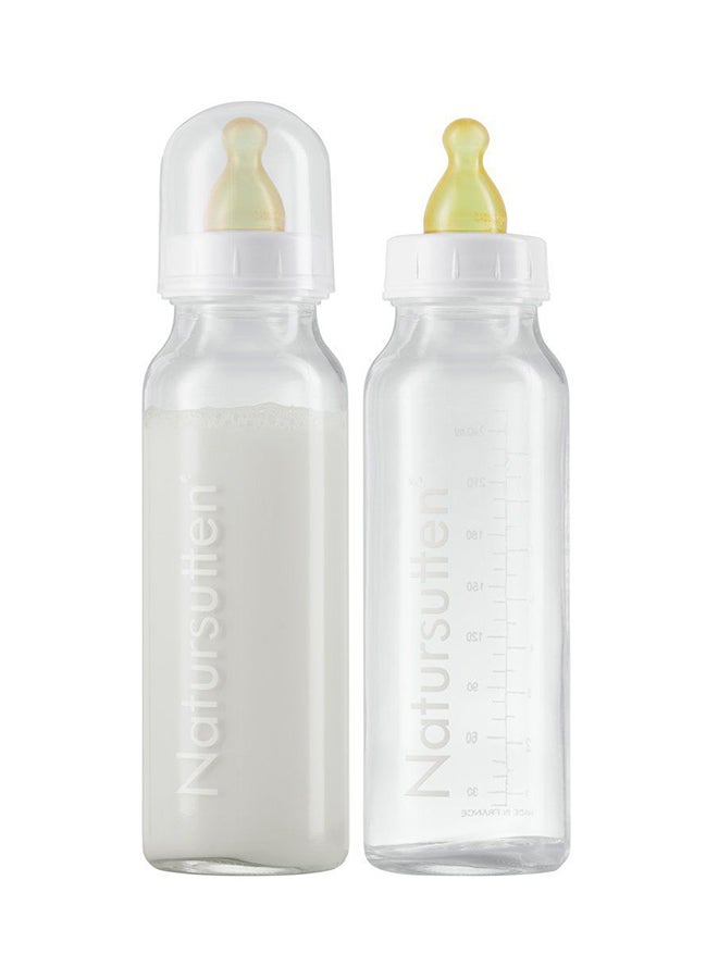 Pack of 2 Glass Baby Bottles With Nipple