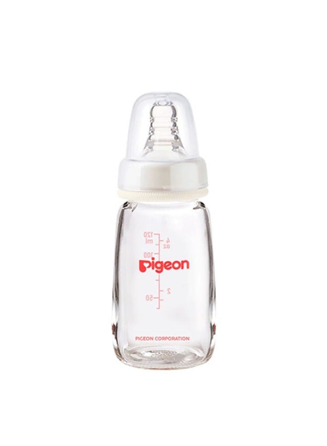 Slim Neck 0+ Month Round Hole Flexible BPA+BPS Free White Color 120 ML Bottle