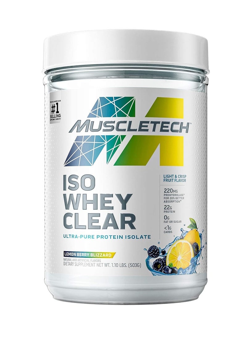 MT ISO Whey Clear Ultra-Pure Protein Isolate Lemon Berry Blizzard 1.1lb