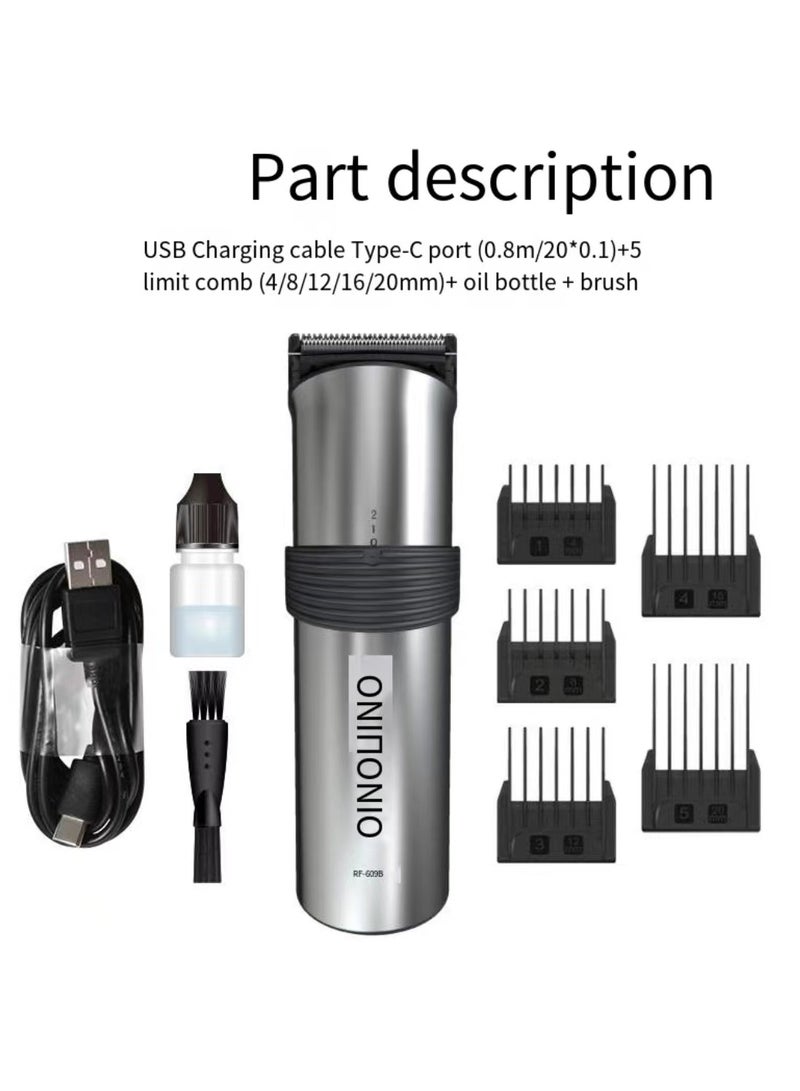 DINGLING Professional Electric Hair Clipper With Blades Silver/Black 21.21x21.01x7.39cm