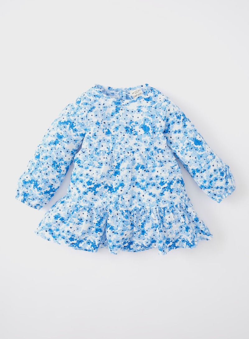 Baby Girl Floral Long Sleeve Seersucker Textured D