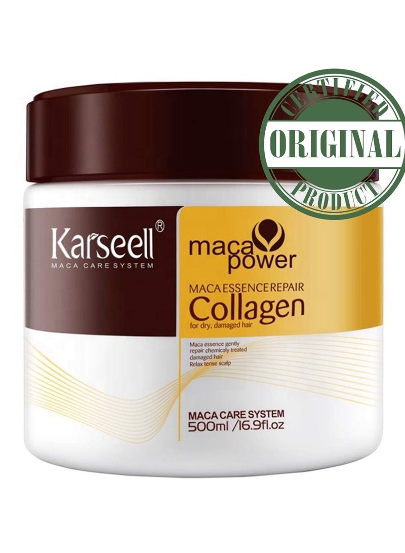 Karseell Collagen Hair Treatment Deep Repair Conditioning Argan Oil Collagen Hair Mask Essence for Dry Damaged Hair All Hair Types  500ml