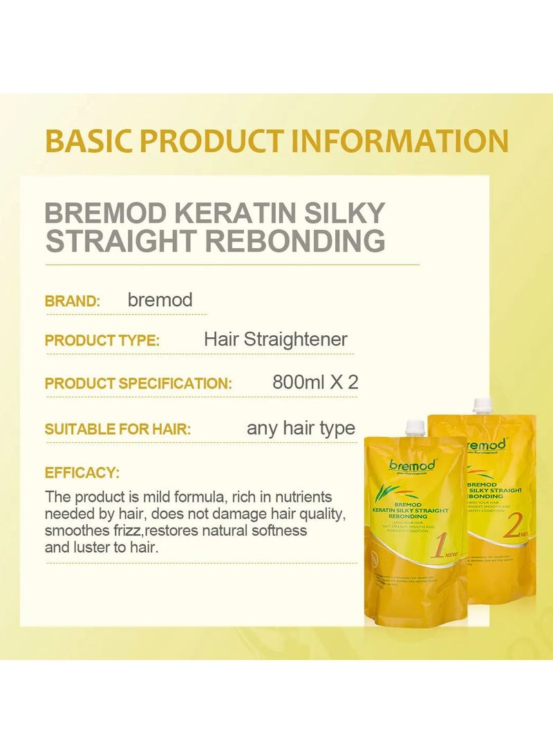 Bremod performance Keratin Silky Straight Rebonding (800ml X 2 Pouch)