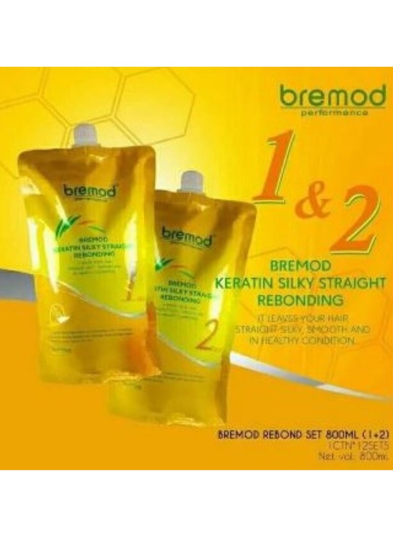 Bremod performance Keratin Silky Straight Rebonding (800ml X 2 Pouch)