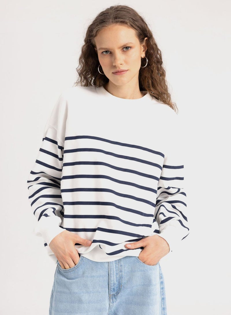 Relax Fit Striped Sweatshirt
