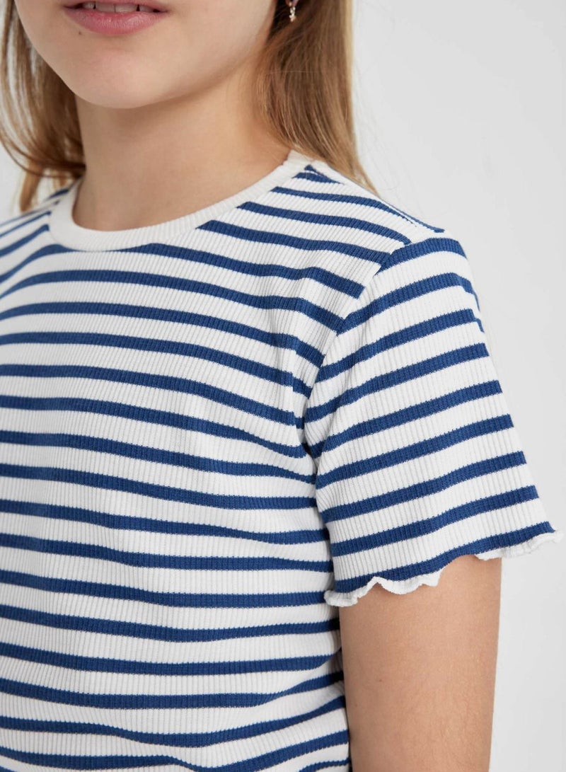 Slim Fit Striped Short Sleeve T-Shirt