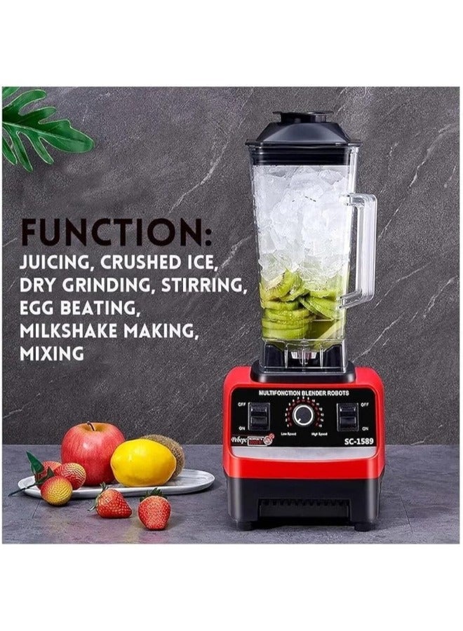 Heavy Duty Blender Mixer Electric High Speed Juicer Food Processor 2.5L 4500W BPA Free High Power Blenders For Kitchen Stainless Countertop Ice Smoothie Blender