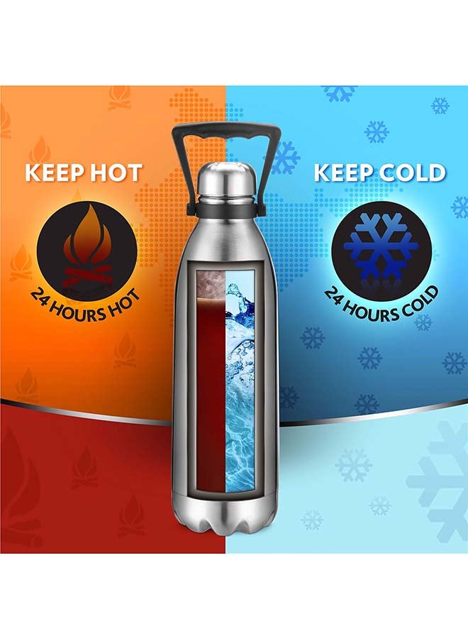Borosil Vacuum Insulated Copper Coated Inner Bolt Water Bottle, Sports Bottle, Yoga Bottle, Outdoor, Portableleak Proof, Reusable Water Bottle Stainless Steel, 1.8 Ltr, Isfgbo1800S