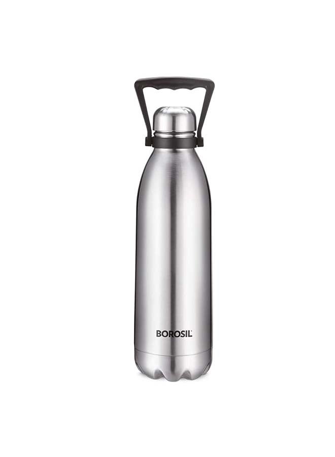 Borosil Vacuum Insulated Copper Coated Inner Bolt Water Bottle, Sports Bottle, Yoga Bottle, Outdoor, Portableleak Proof, Reusable Water Bottle Stainless Steel, 1.8 Ltr, Isfgbo1800S