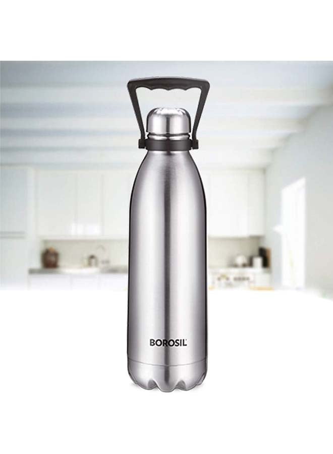 Borosil Vacuum Insulated Copper Coated Inner Bolt Water Bottle, Sports Bottle, Yoga Bottle, Outdoor, Portableleak Proof, Reusable Water Bottle Stainless Steel, 1.8 Ltr, Isfgbo1800S