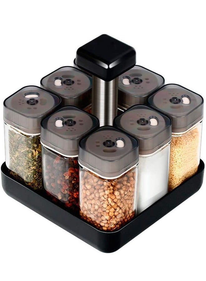 Revolving Spice Rack Organizer Caddy Rotating Spice Storage for Cabinet and Kitchen 8 Jar Herb and Spice Countertop Spice Rack(Spices Not Included)