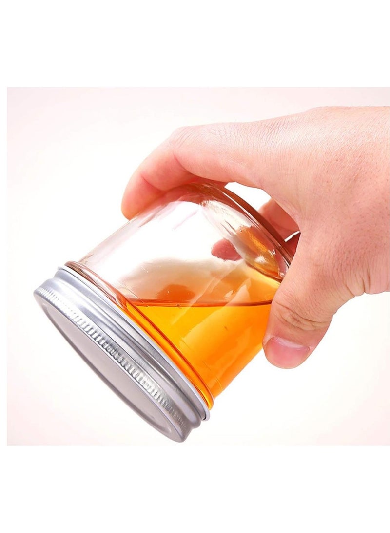 12Pcs 10oz glass Jars with Airtight Metal Regular Lids Sealed Clear Glass Canning Jars with Wide Mouth for Spices, Honey, Jam, dessert，Jelly