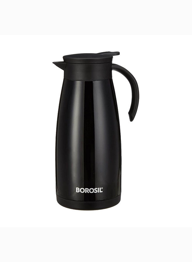 Borosil Vacuum Insulated Stainless Steel Teapot Flask Vacuum Insulated Coffee Pot Black - 1.5 Ltr black