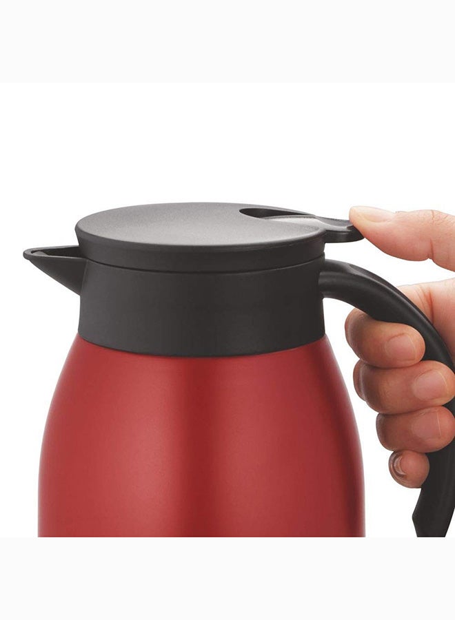 Borosil Vacuum Insulated Stainless Steel Teapot Flask Vacuum Insulated Coffee Pot Red - 500 ml red