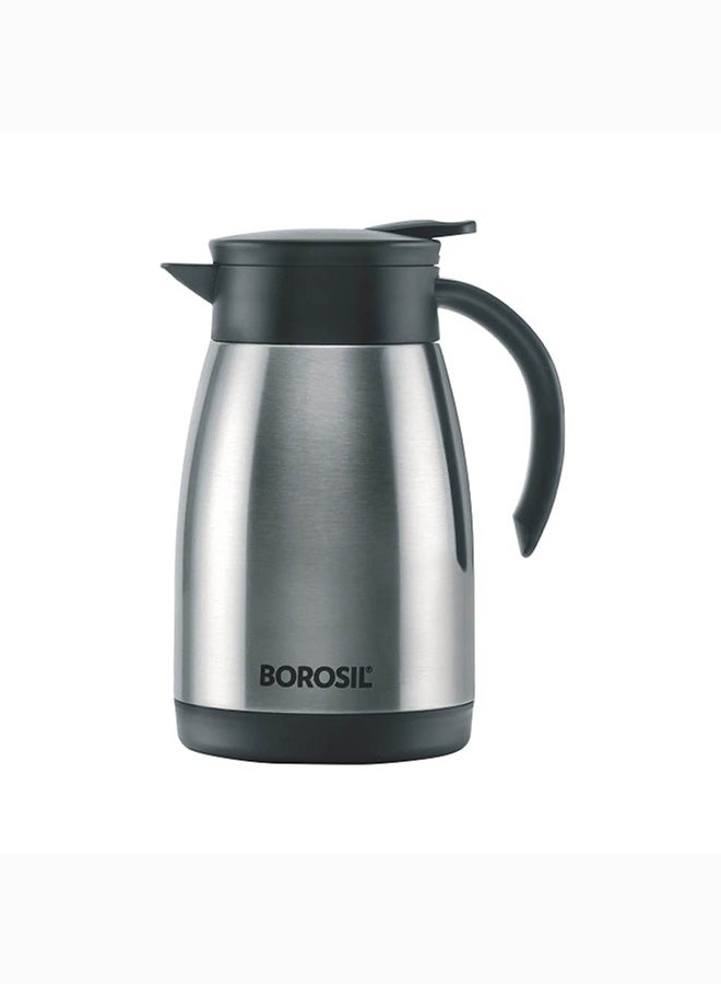 Borosil Vacuum Insulated Stainless Steel Teapot Flask Vacuum Insulated Coffee Pot - 750 ml silver