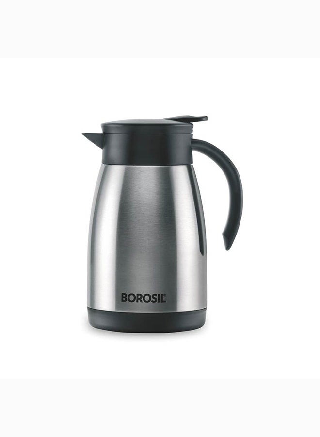 Borosil Vacuum Insulated Stainless Steel Teapot Flask Vacuum Insulated Coffee Pot - 1.5 Ltr silver