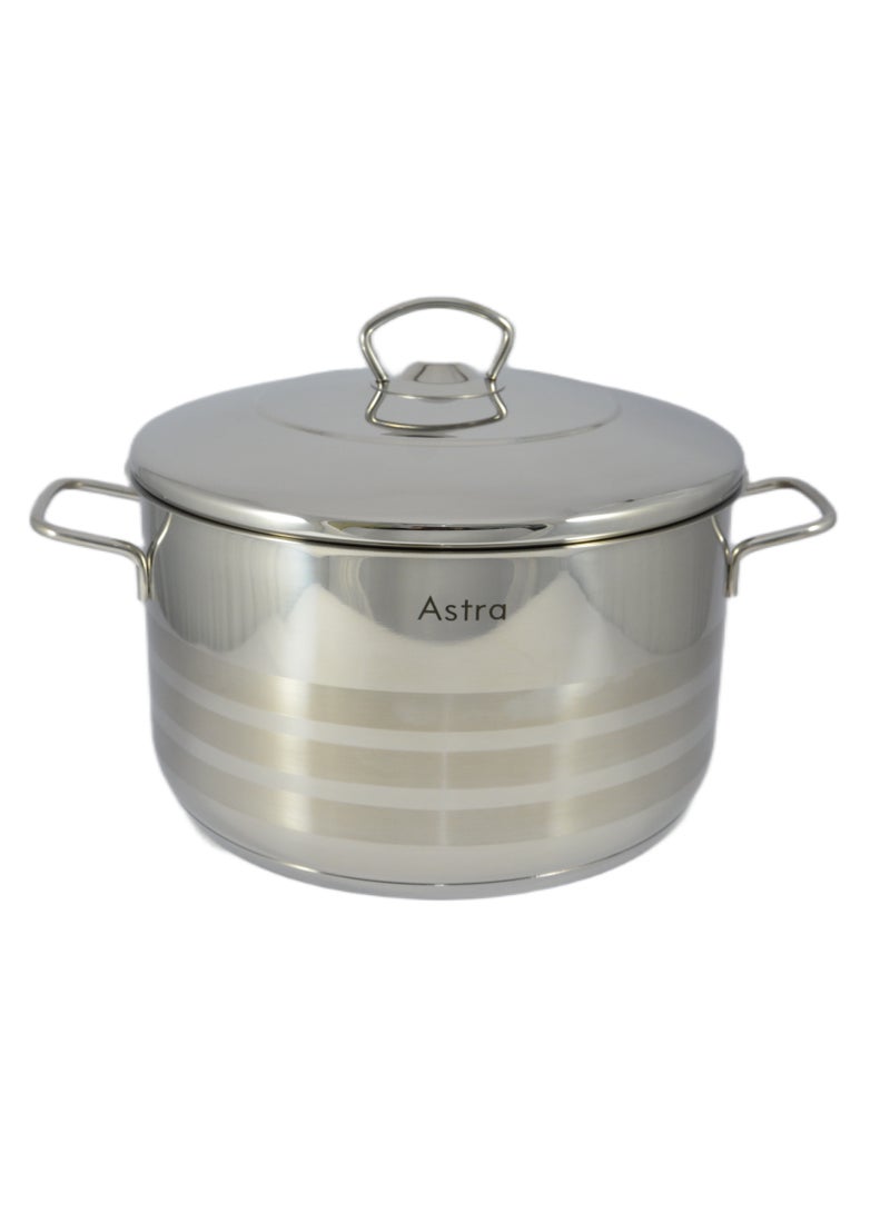 Astra Casserole 28x16cm - 9.8 Liter Capacity -18/10 Cr-Ni Stainless Steel - Silver