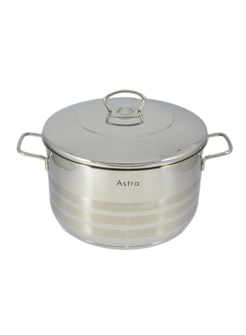 Astra Casserole 28x16cm - 9.8 Liter Capacity -18/10 Cr-Ni Stainless Steel - Silver