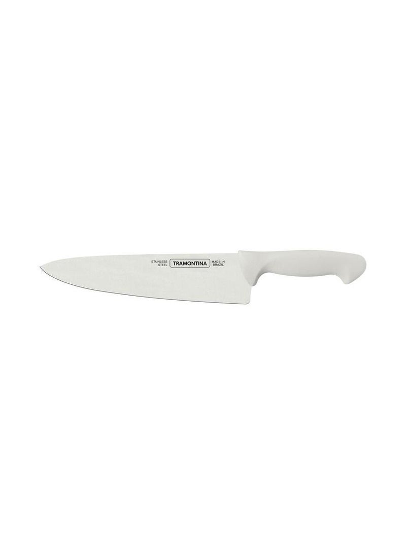 Premium 10 Inches Chef Knife with Stainless Steel Blade and White Polypropylene Handle