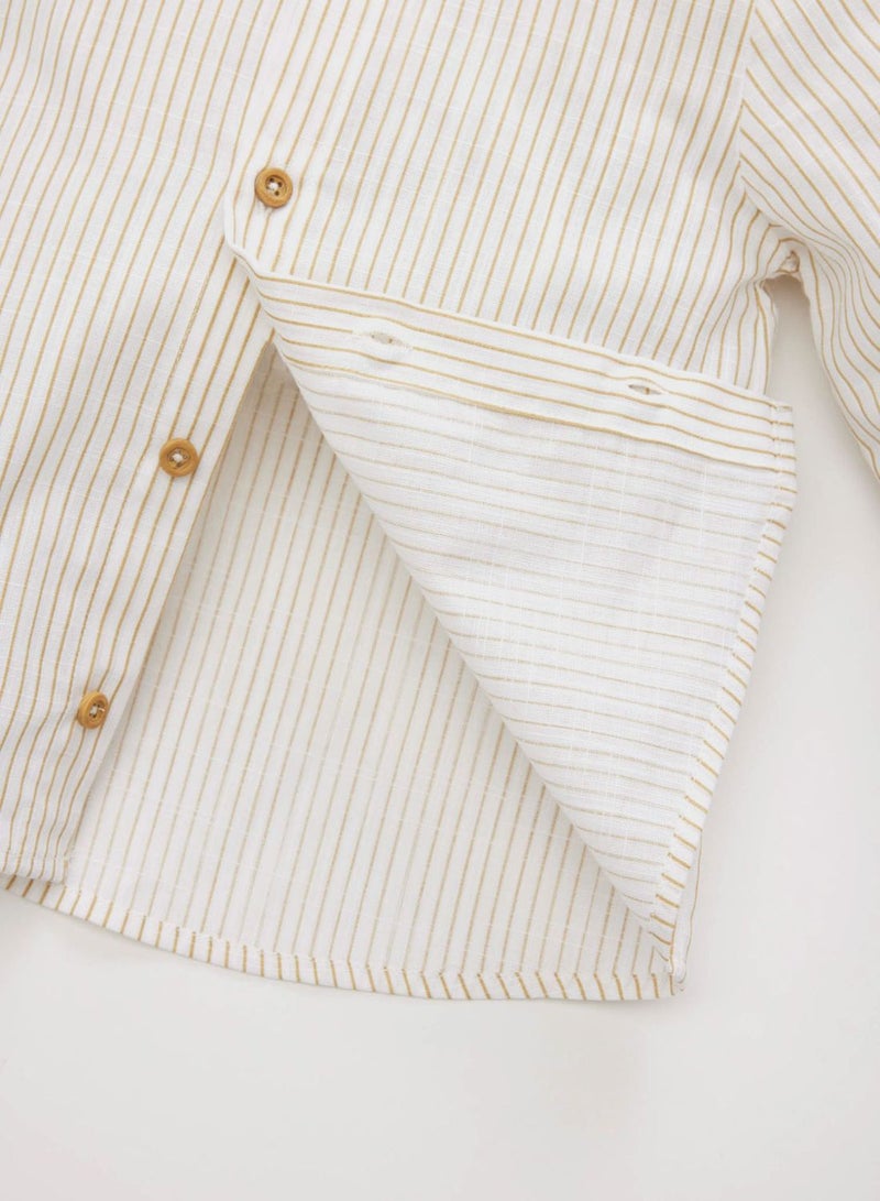 Baby Boy Striped Poplin Shirt Trousers 2 Piece Set