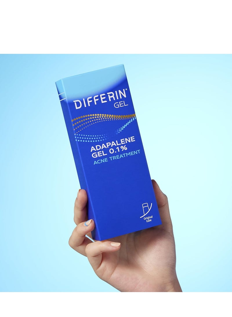 Differin Acne Treatment Gel, 30 Day Supply, Retinoid Treatment for Face with 0.1% Adapalene, Gentle Skin Care for Acne Prone Sensitive Skin, 15g Tube