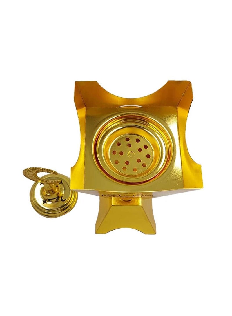 Metal Oud Incense Burner Gold Ramadan Design with Top Moon Cover- T155